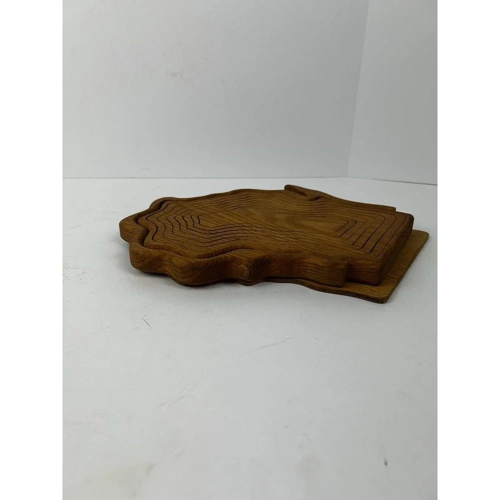 Collapsible Wooden Basket‎ Fruit Bowl Cutting Board